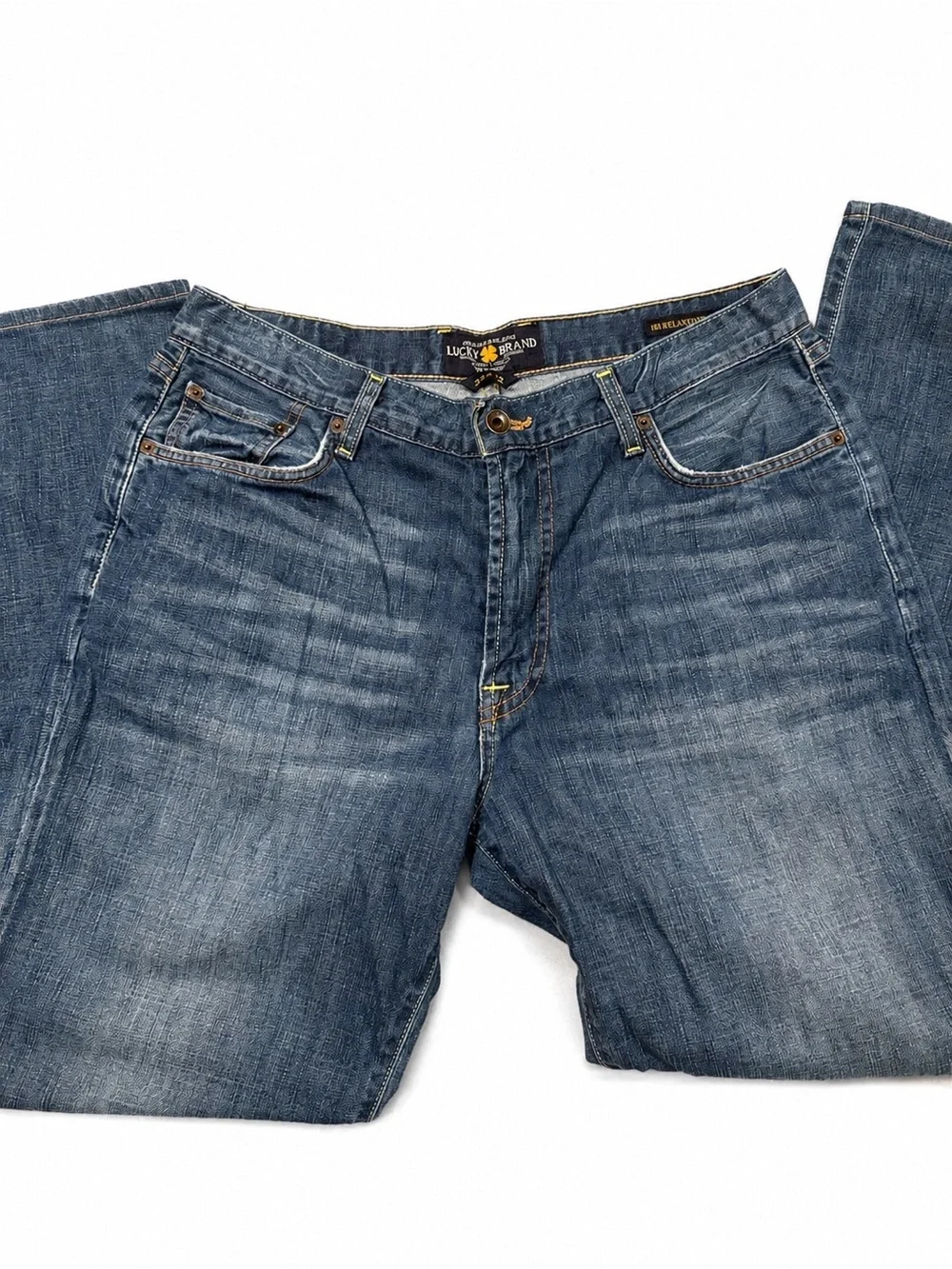 Lucky Brand 181 Relaxed Straight Jeans Men’s Medium Wash 100% Cotton 34x32